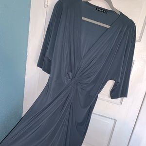 Koh Koh long grey dress with small slit.
